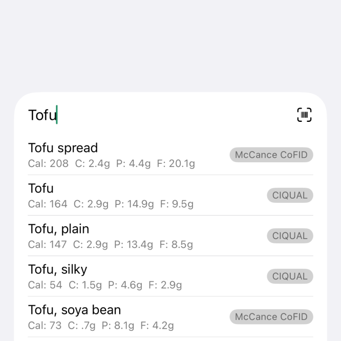 Log any meal in under 10 seconds